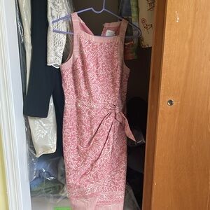 HD in Paris Pink Pattern 100% Cotton Dress, Size XS, with Lining